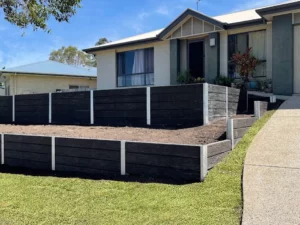 Black Concrete Sleeper Retaining Wall | Retaining Wall Supplies Melbourne